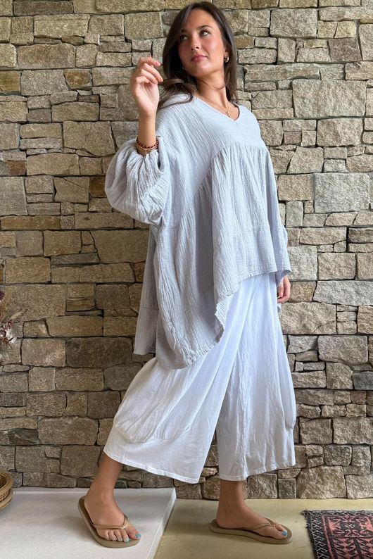 Suri Cushion Cotton Artist Smock Pearl
